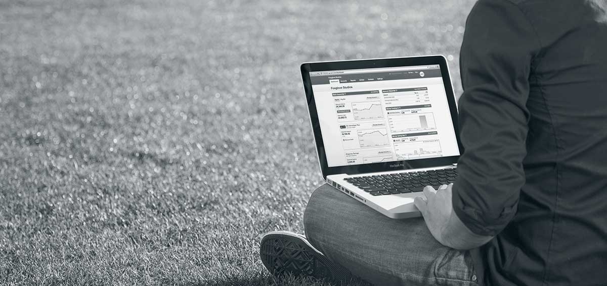 Accounting software being used on a laptop Person using accounting software on their laptop